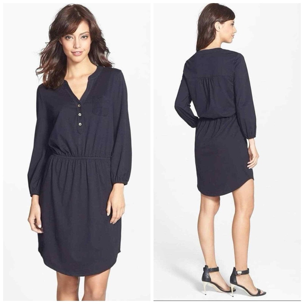Lilly Pulitzer Beckett 100% Pima Cotton Shirt Dress Blue‎ Size Small